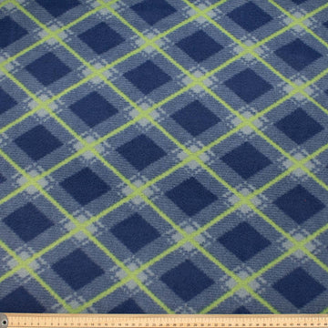 Blue & Yellow Check Printed Polar Fleece Design 204