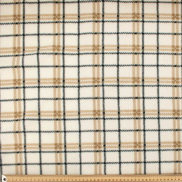Beige & Black Checks on Cream Printed Polar Fleece Design 219