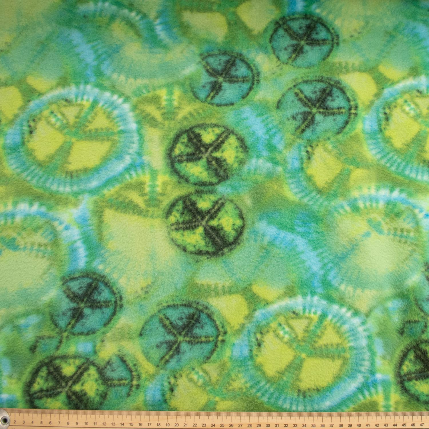 Green Peace Symbols Printed Polar Fleece Design 228