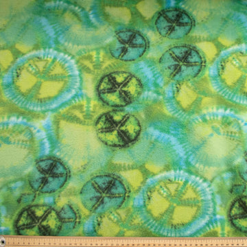 Green Peace Symbols Printed Polar Fleece Design 228