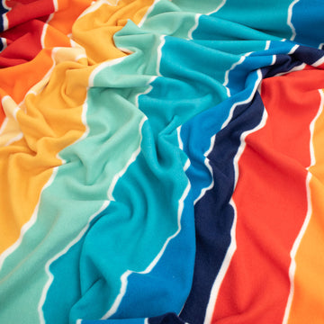 Painted Colourful Stripes Printed Polar Fleece Design 231