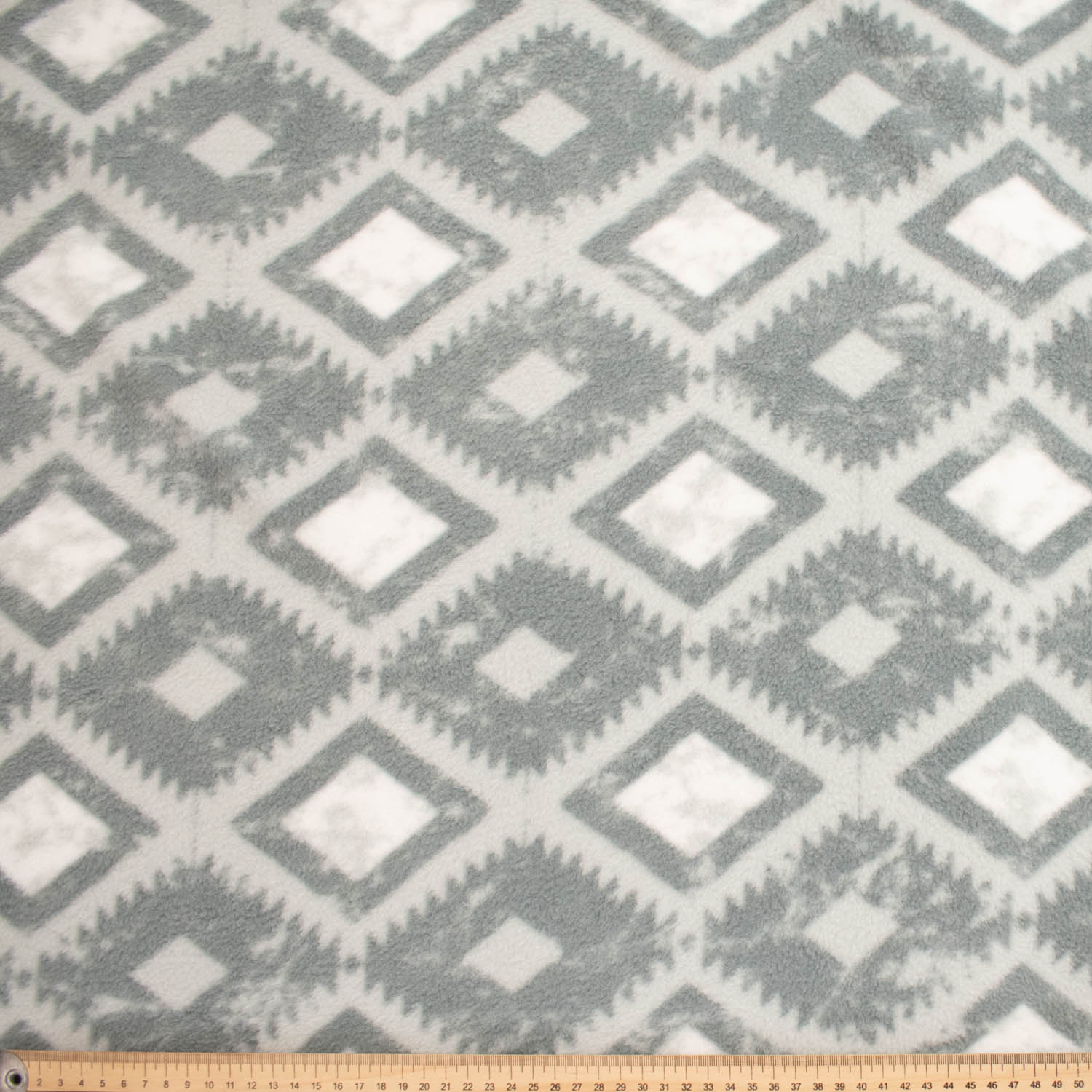 Diamonds on Grey Printed Polar Fleece Design 232