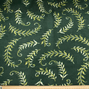 Ferns on Dark Green Printed Polar Fleece Design 28