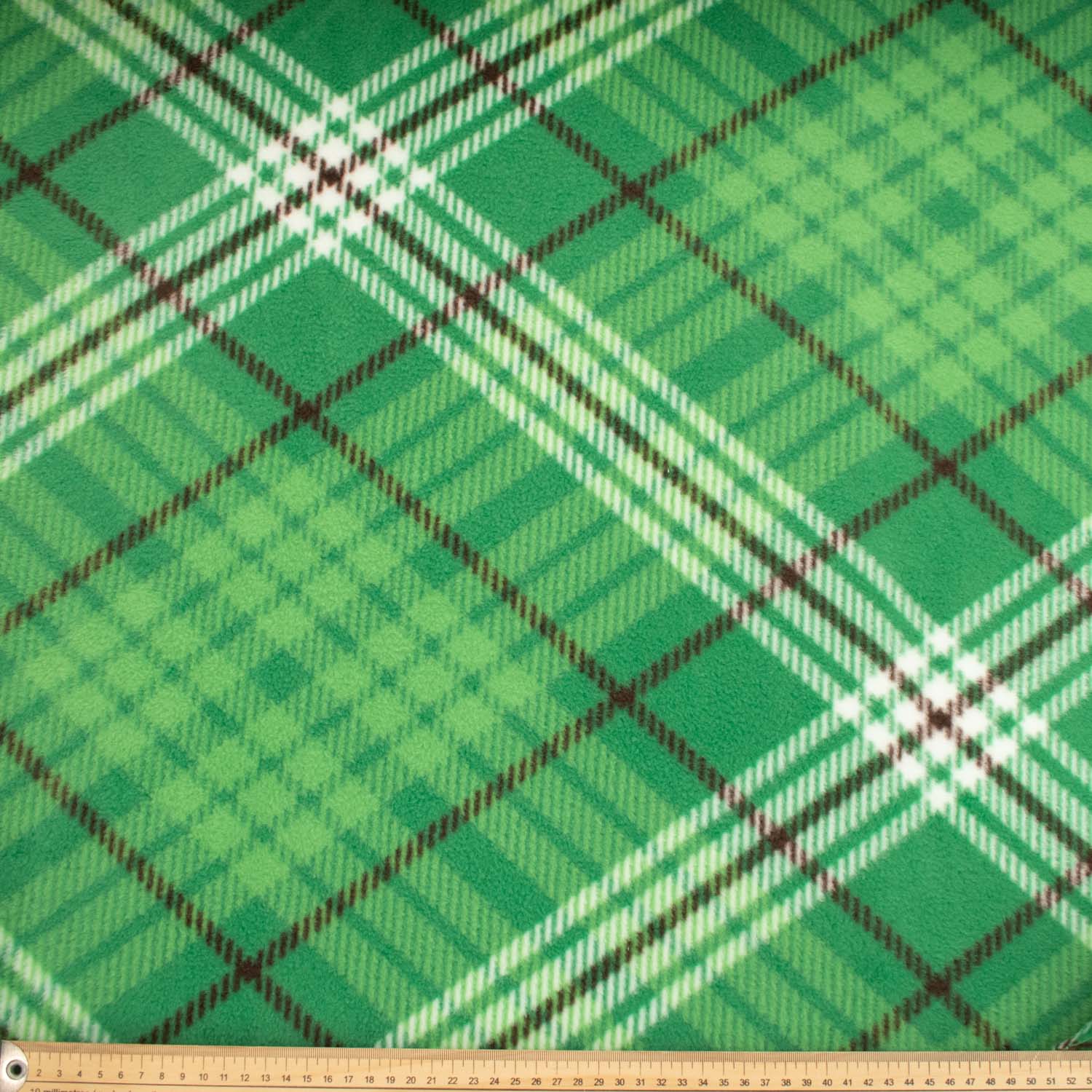 Green Plaid Printed Polar Fleece Design 33