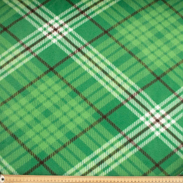 Green Plaid Printed Polar Fleece Design 33