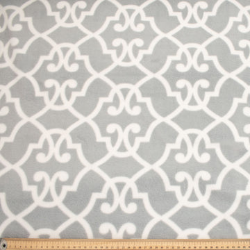 Abstract Pattern on Grey Printed Polar Fleece Design 36