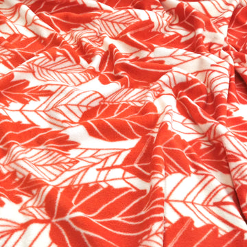 Red Leaves Printed Polar Fleece Design 42