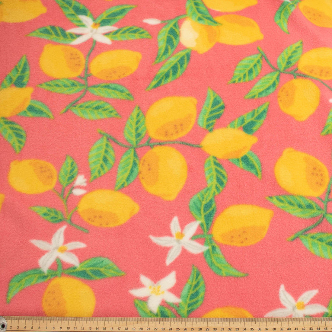 Sweet Pink Lemon Blossom Polar Printed Polar Fleece Design 44