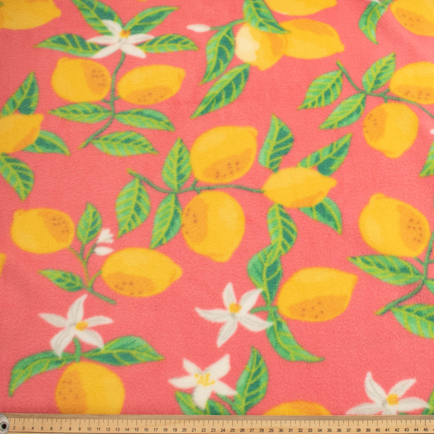 Sweet Pink Lemon Blossom Polar Printed Polar Fleece Design 44