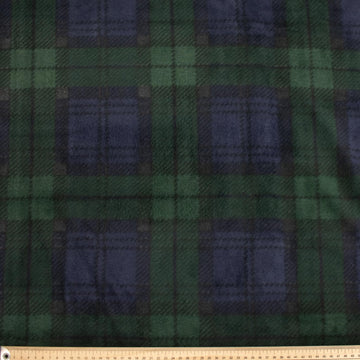 Blue Green Plaid Printed Polar Fleece Design 49