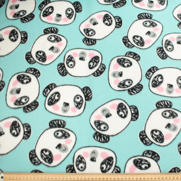 Pandas on Blue Printed Polar Fleece Design 60