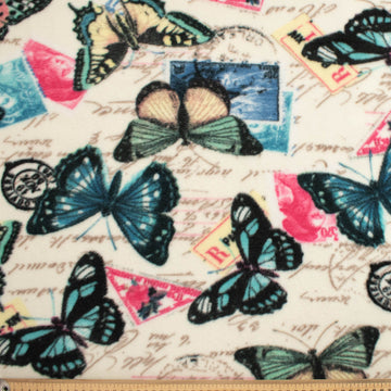 Butterflies & Stamps Printed Polar Fleece Design 82