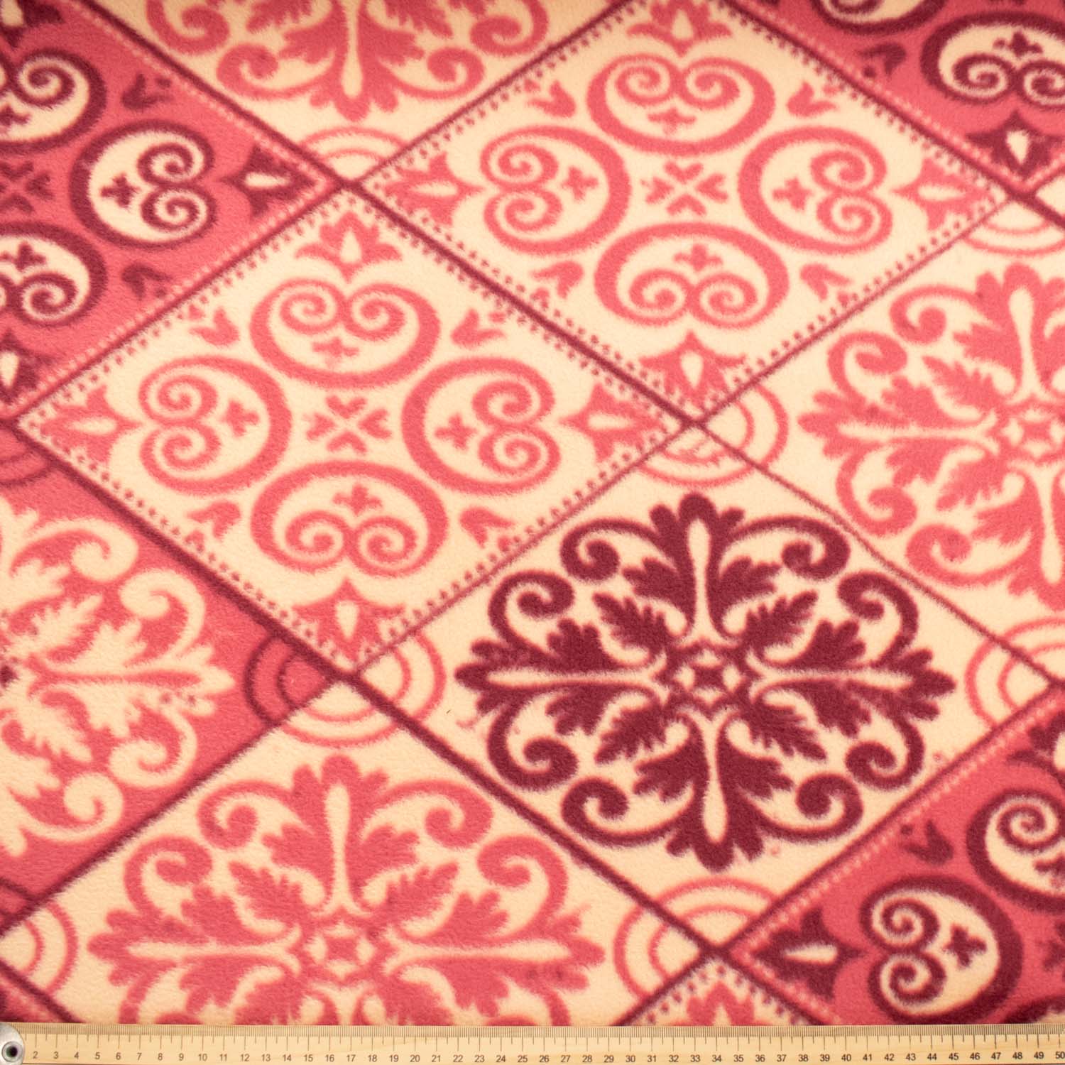 Pink Tiles Printed Polar Fleece Design 84