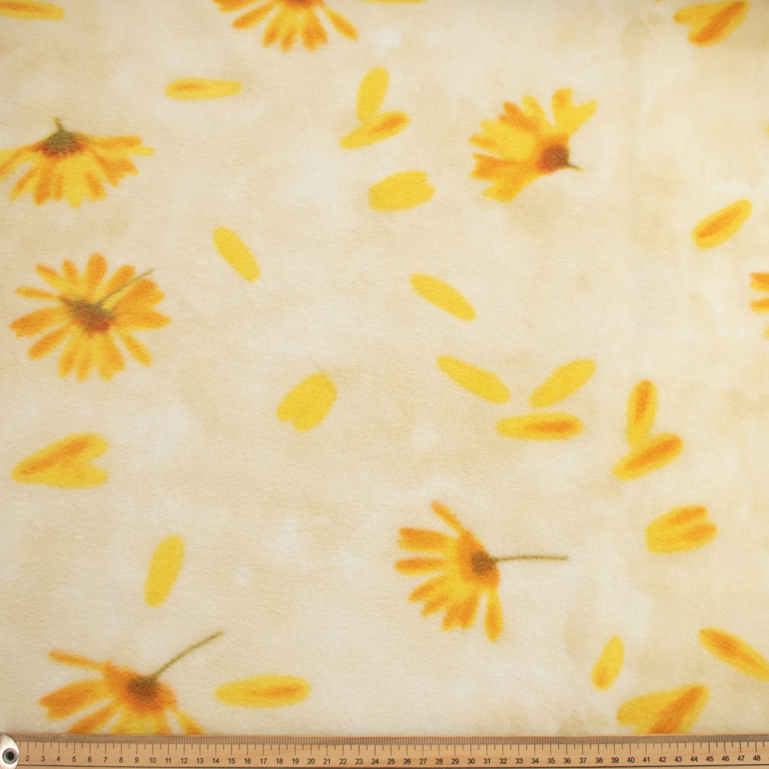 Yellow Flowers Printed Polar Fleece Design 99