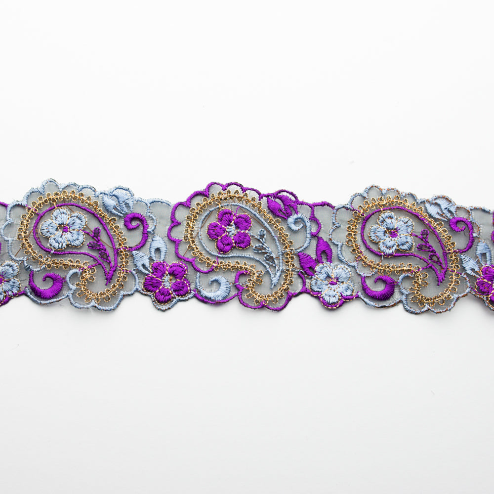 Organza Embroidered Laces-4.5cm