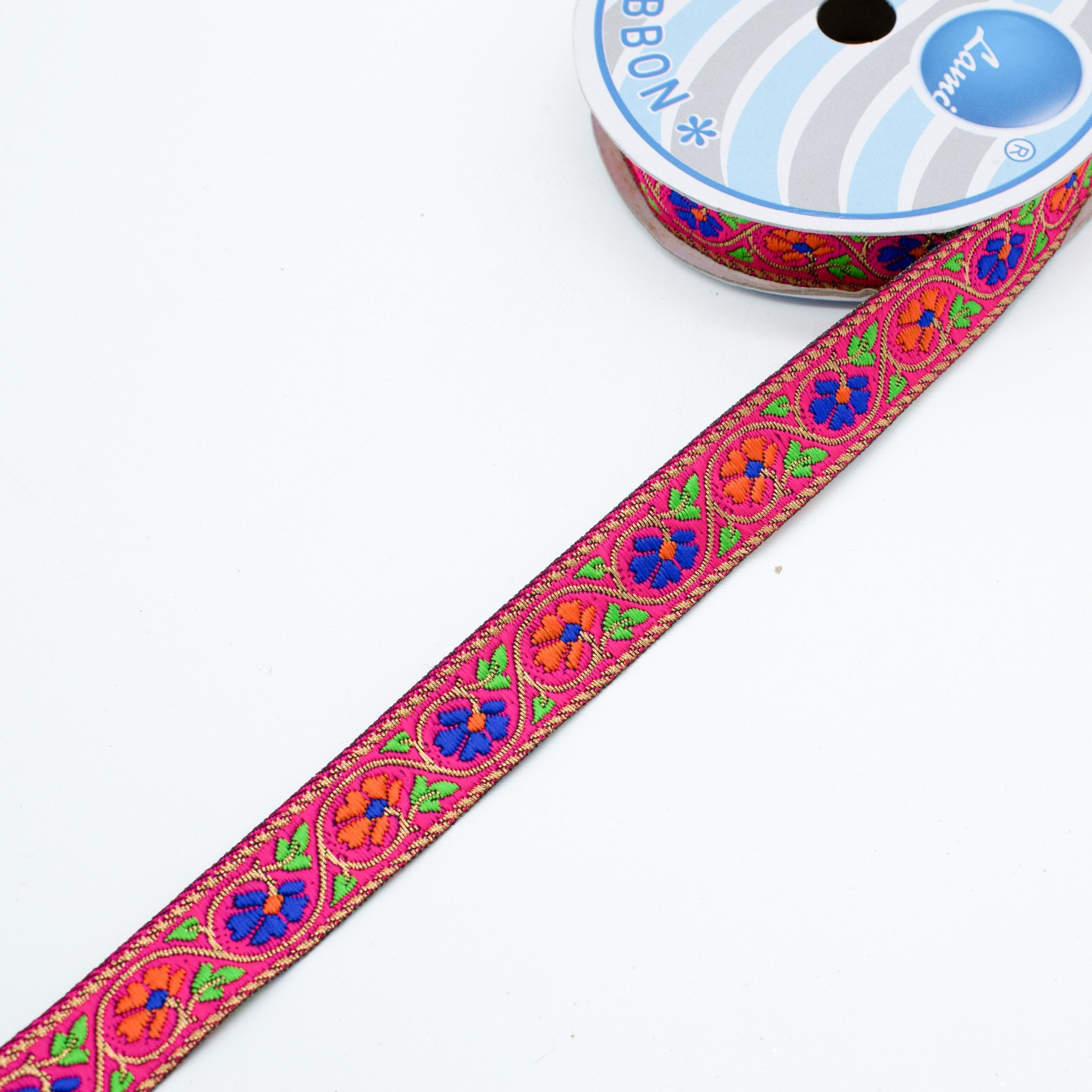 Embroidered Fancy Jacquard Ribbon-2cm