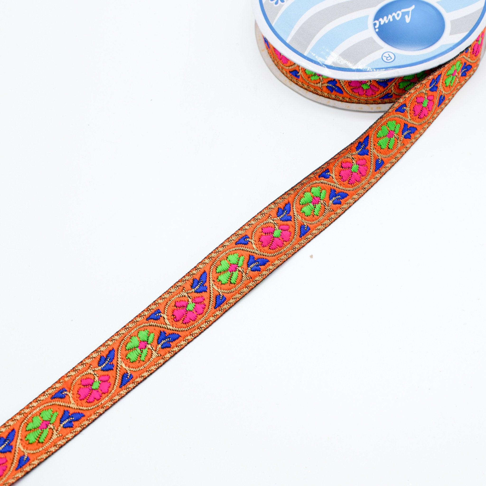 Embroidered Fancy Jacquard Ribbon-2cm