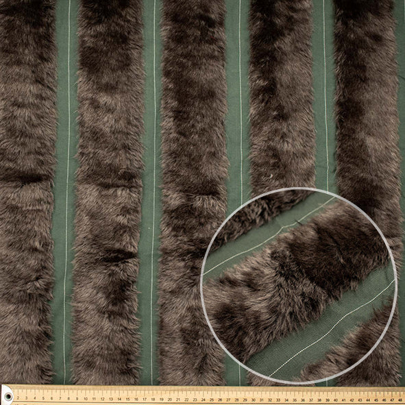 Patterned Plush Short Hair Faux Fur Green Fur Trim by 25CM