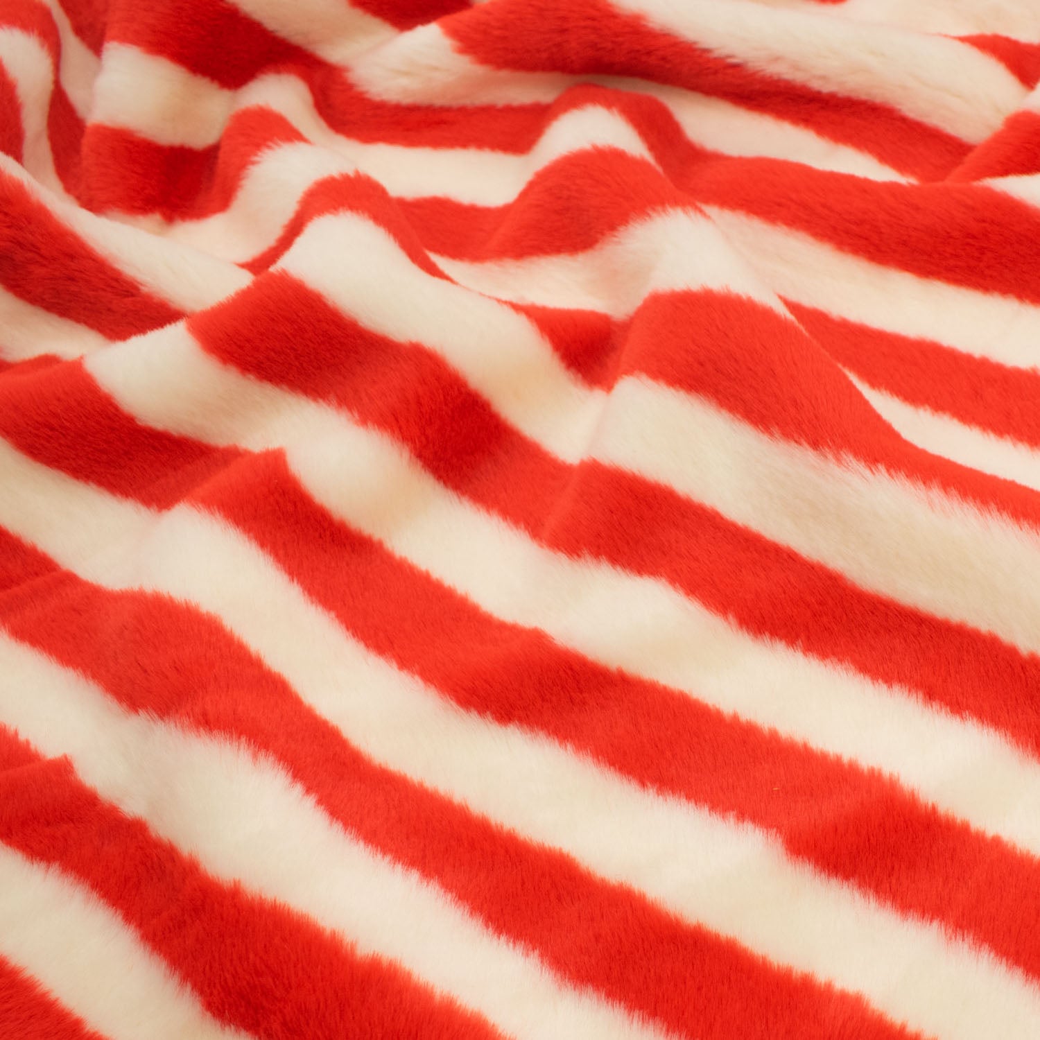 Patterned Plush Short Hair Faux Fur Pink Grey Stripe by 25CM