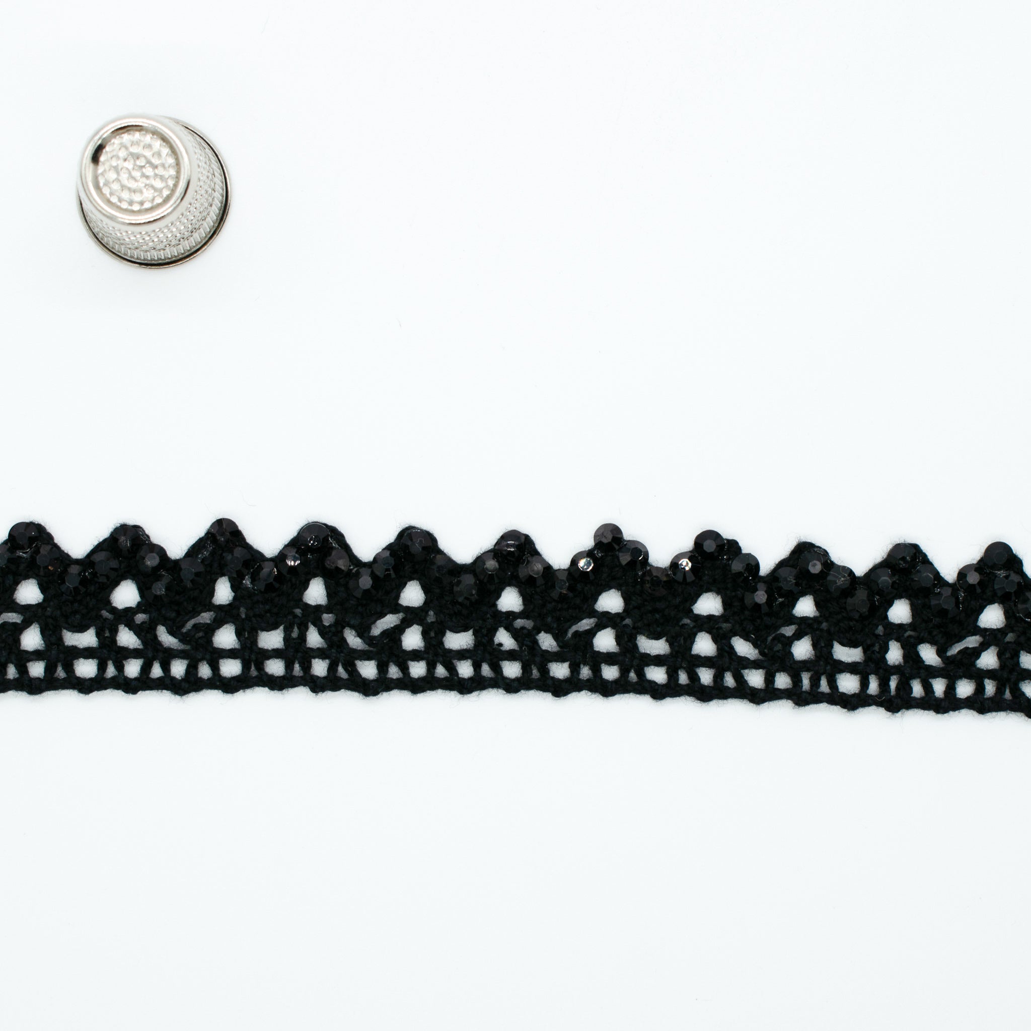 Pearl-Diamante Lace Trim - 2cm