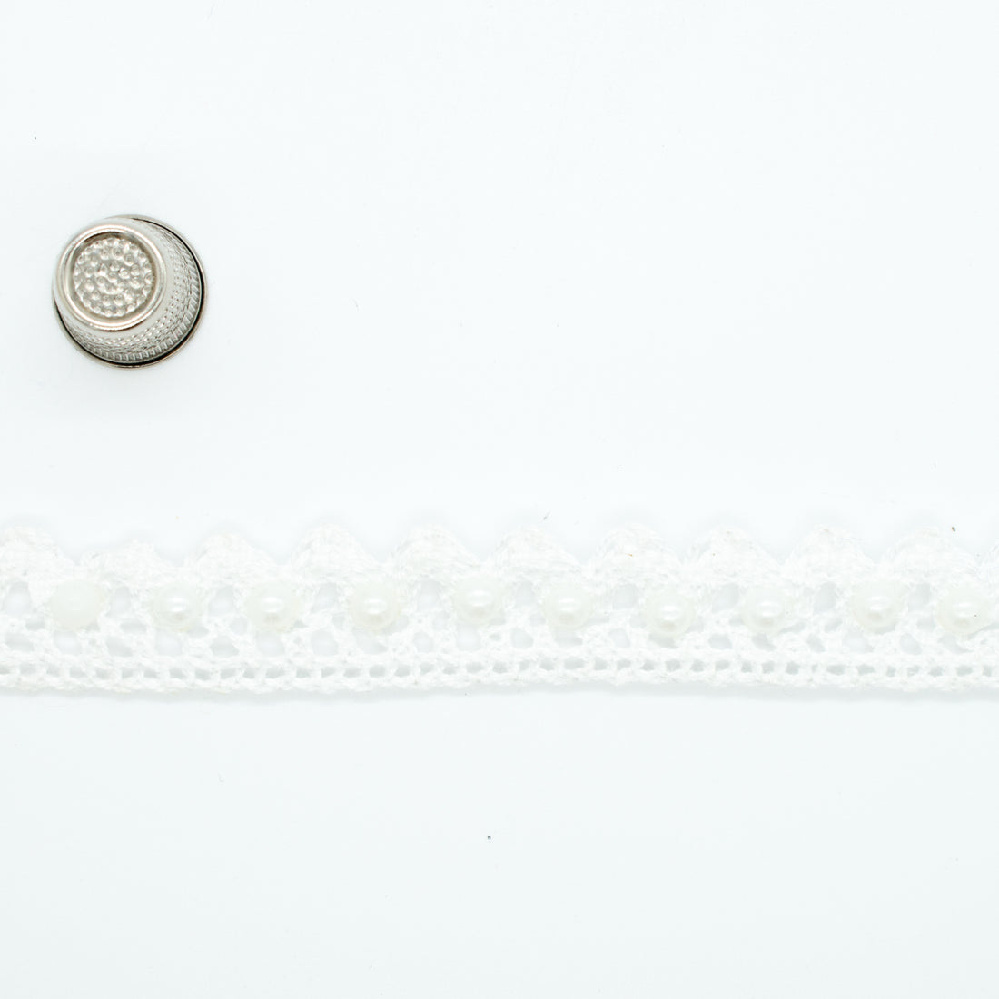Pearl-Diamante Lace Trim - 2cm