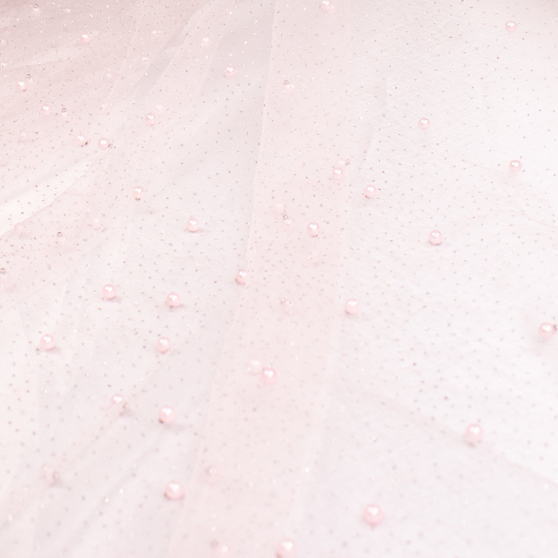 Glitter Tulle Pearl Netting Baby Pink