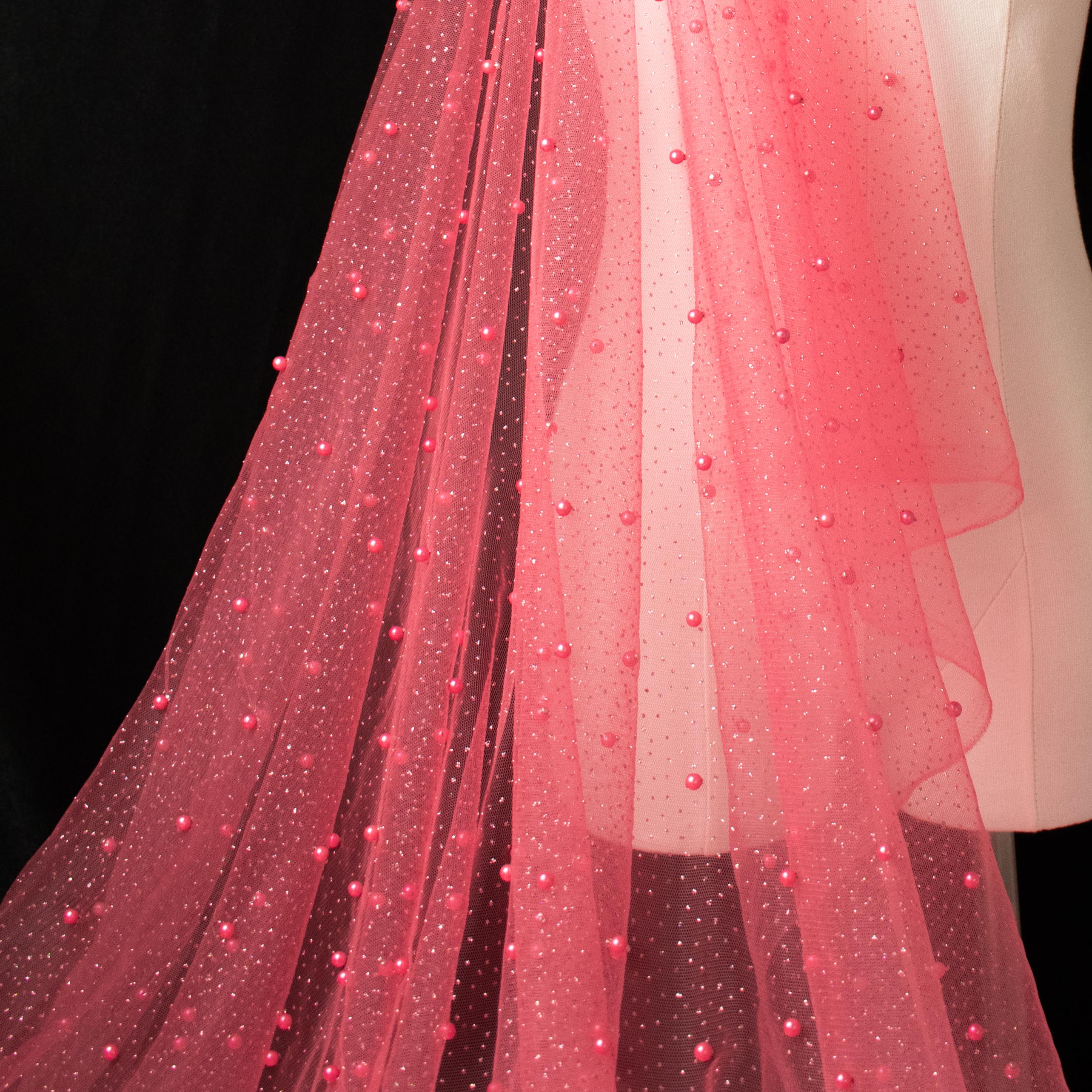 Glitter Tulle Pearl Netting