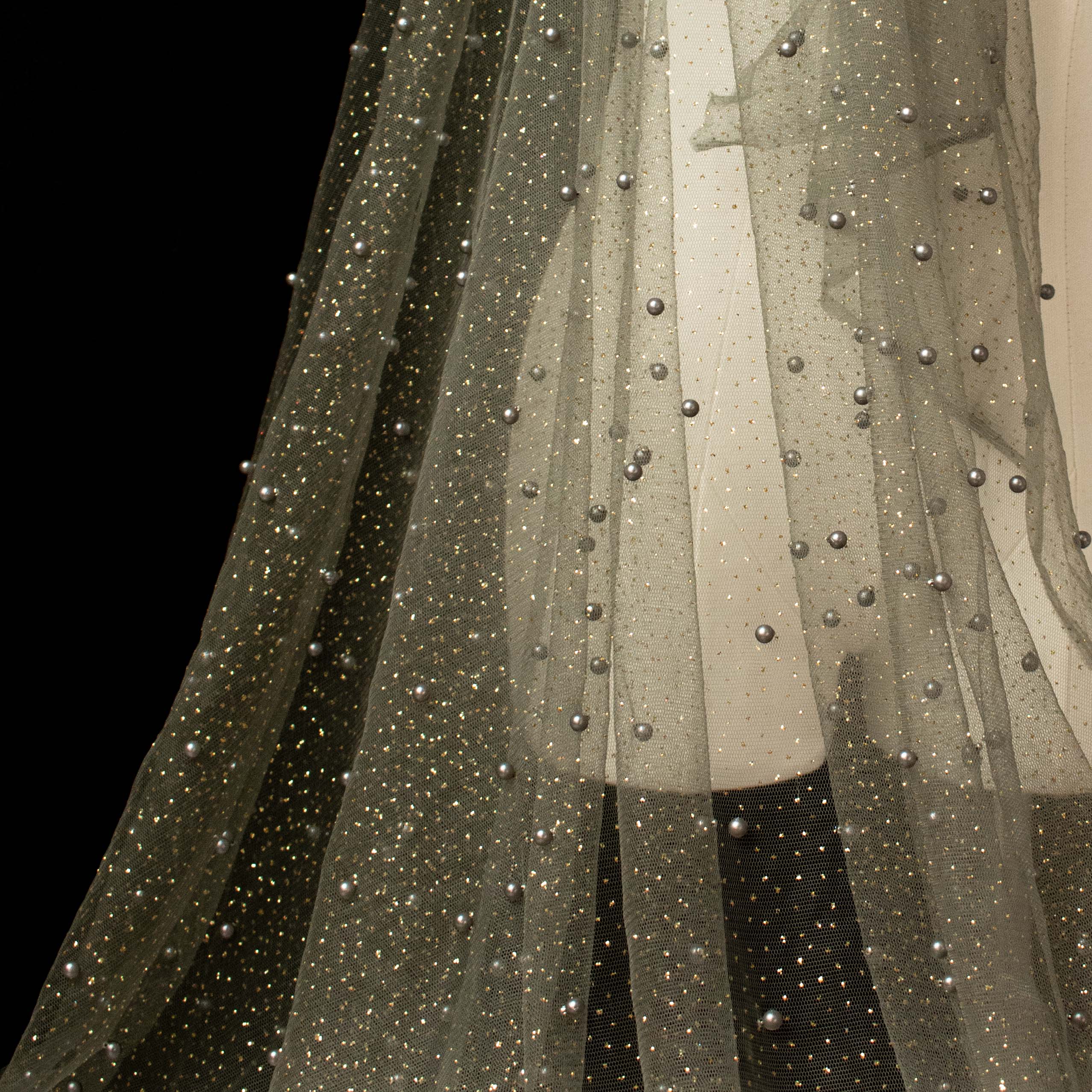 Glitter Tulle Pearl Netting