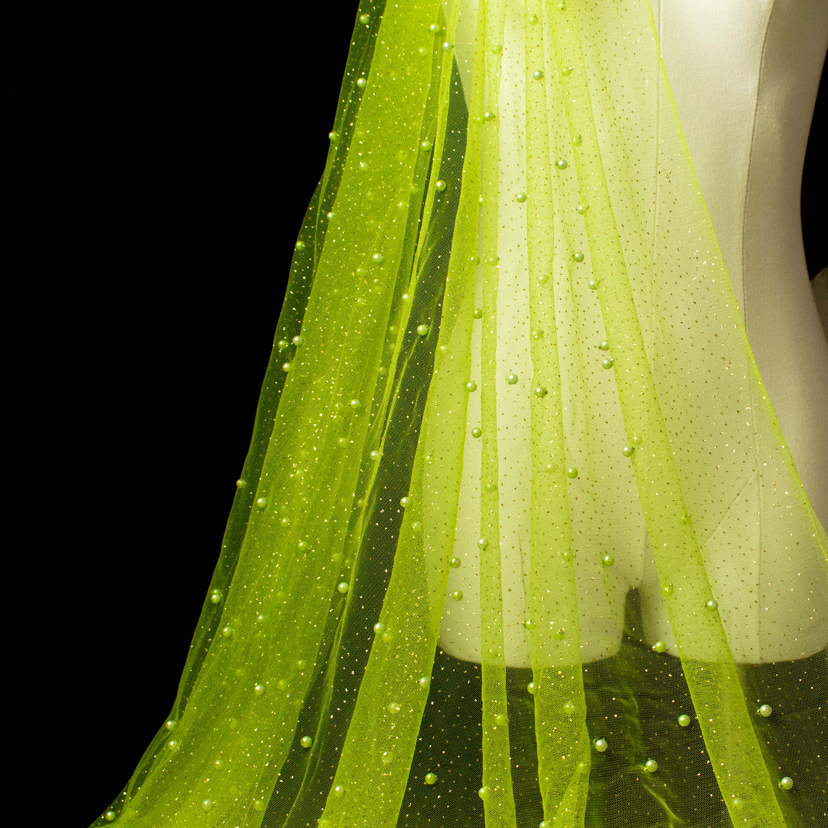 Glitter Tulle Pearl Netting