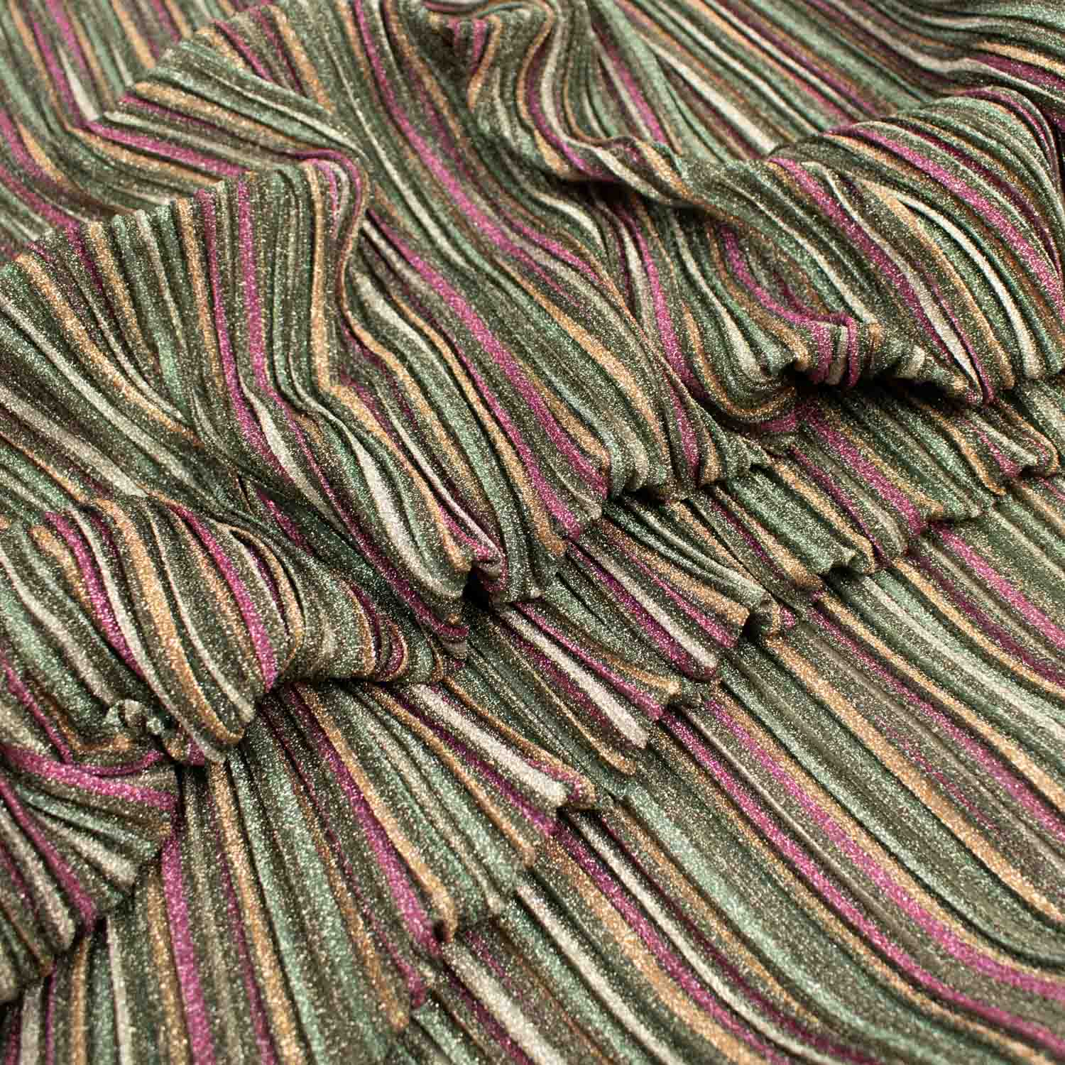 Pleated Metallic Ribbed-Knit