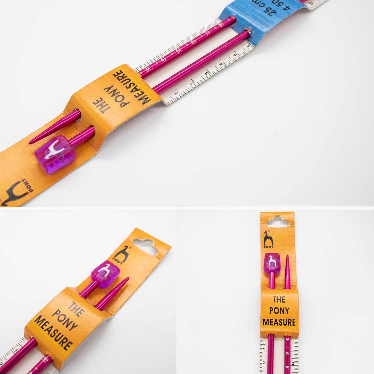 Pony Single Pointed Measure Knitting Needles 25cm