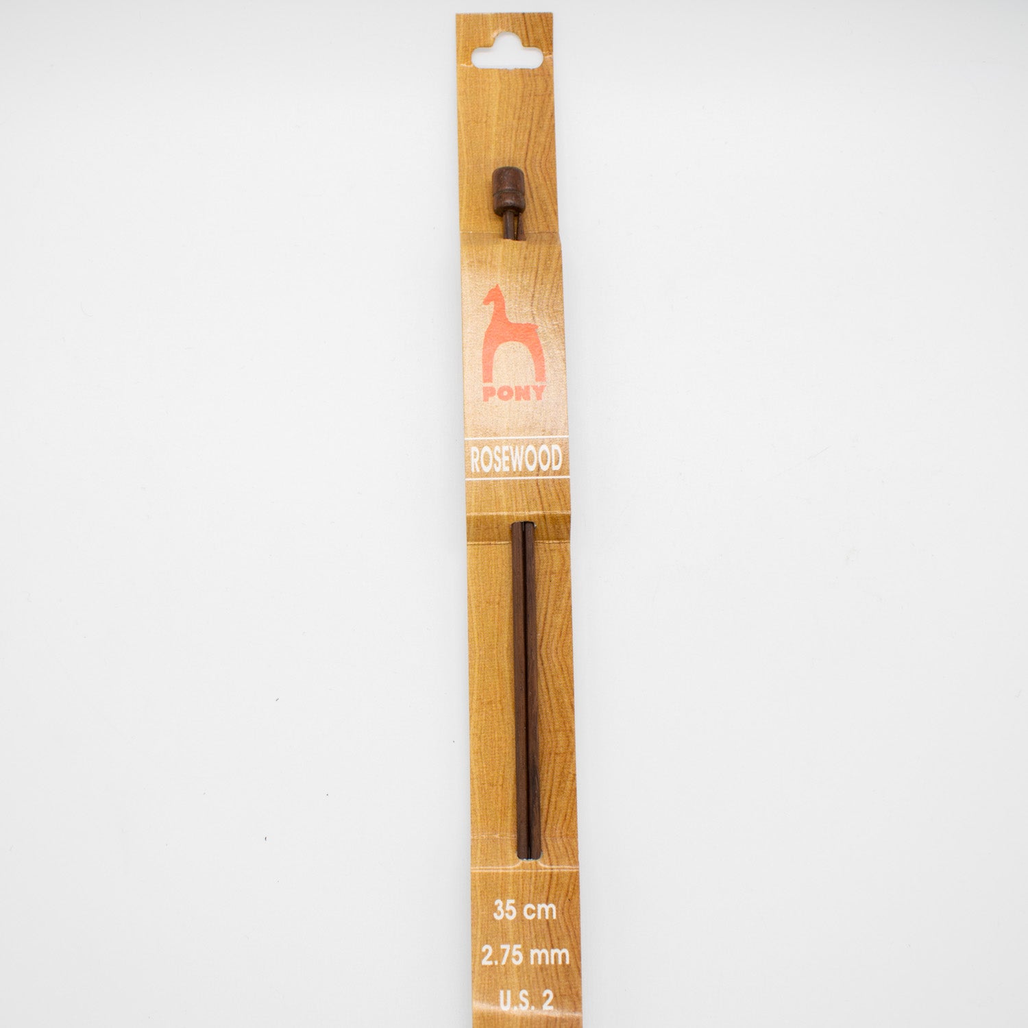 Pony Single Pointed Rosewood Knitting Needles 35cm