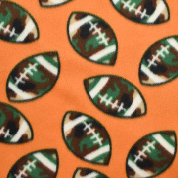 Camo Footballs on Orange Printed Polar Fleece