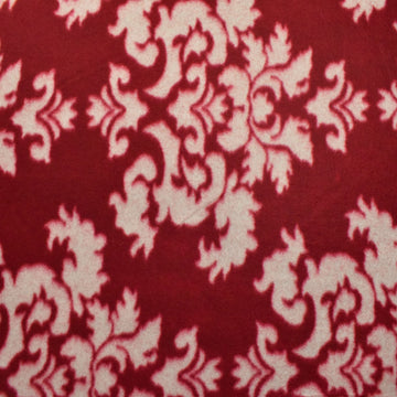 Grey Damask on Red Printed Polar Fleece