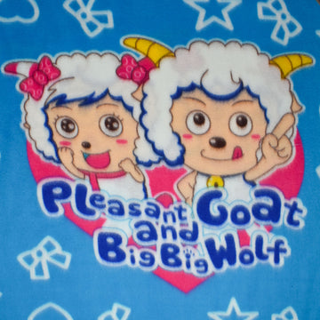 Pleasant Goat & Big Wolf Printed Polar Fleece