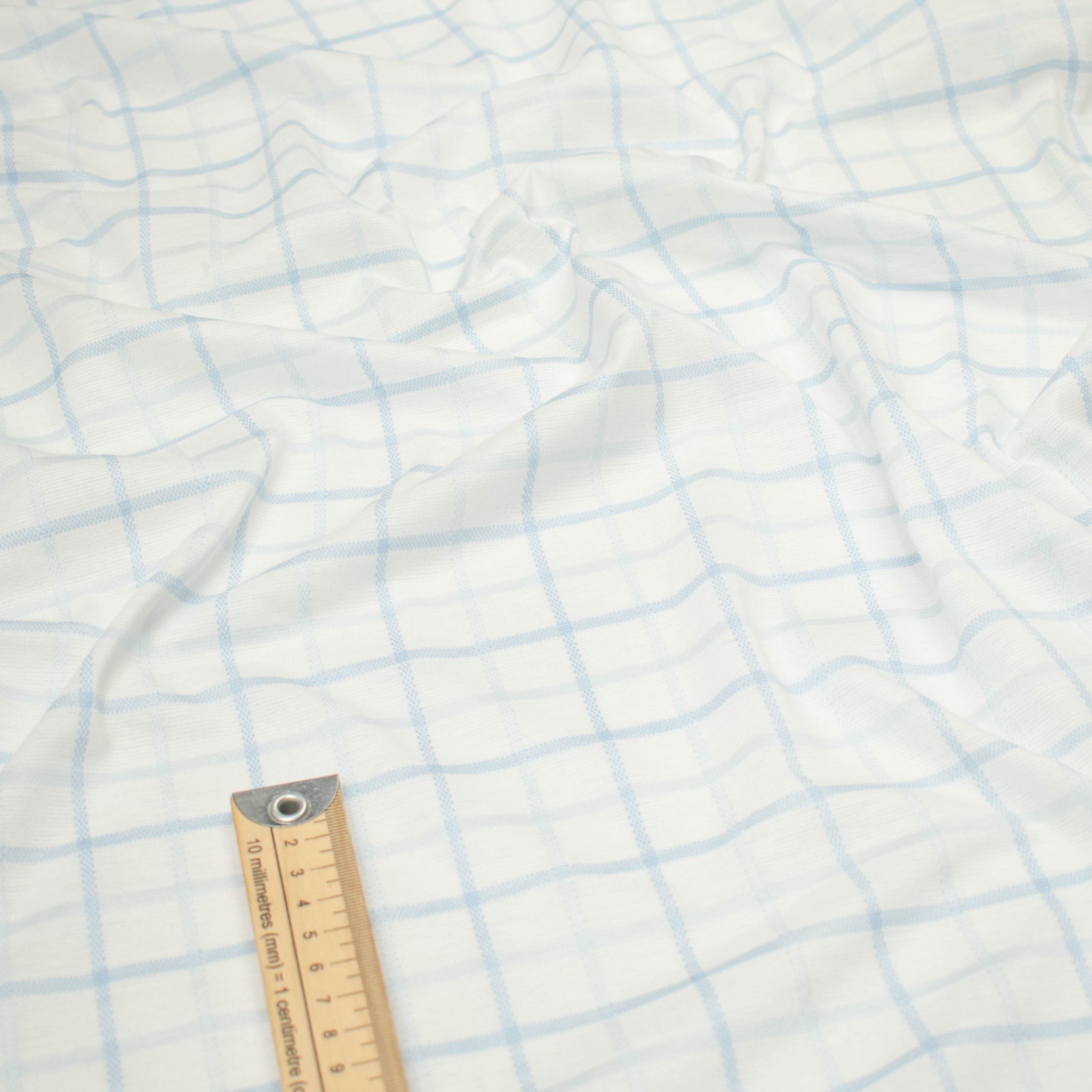 Printed Knits Design-108 Sky Blue & White Checks