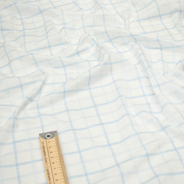 Printed Knits Design-108 Sky Blue & White Checks