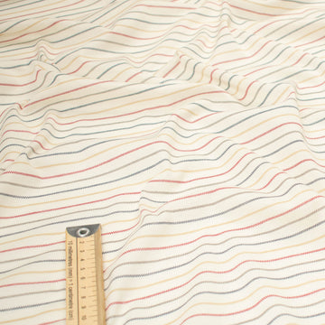 Printed Knits Design-111 Multicolor Stripes on Cream