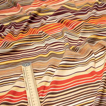 Printed Knits Design-238 Orange & Brown Stripes