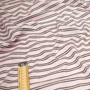 Printed Knits Design-30 Baby Pink & Black Stripes