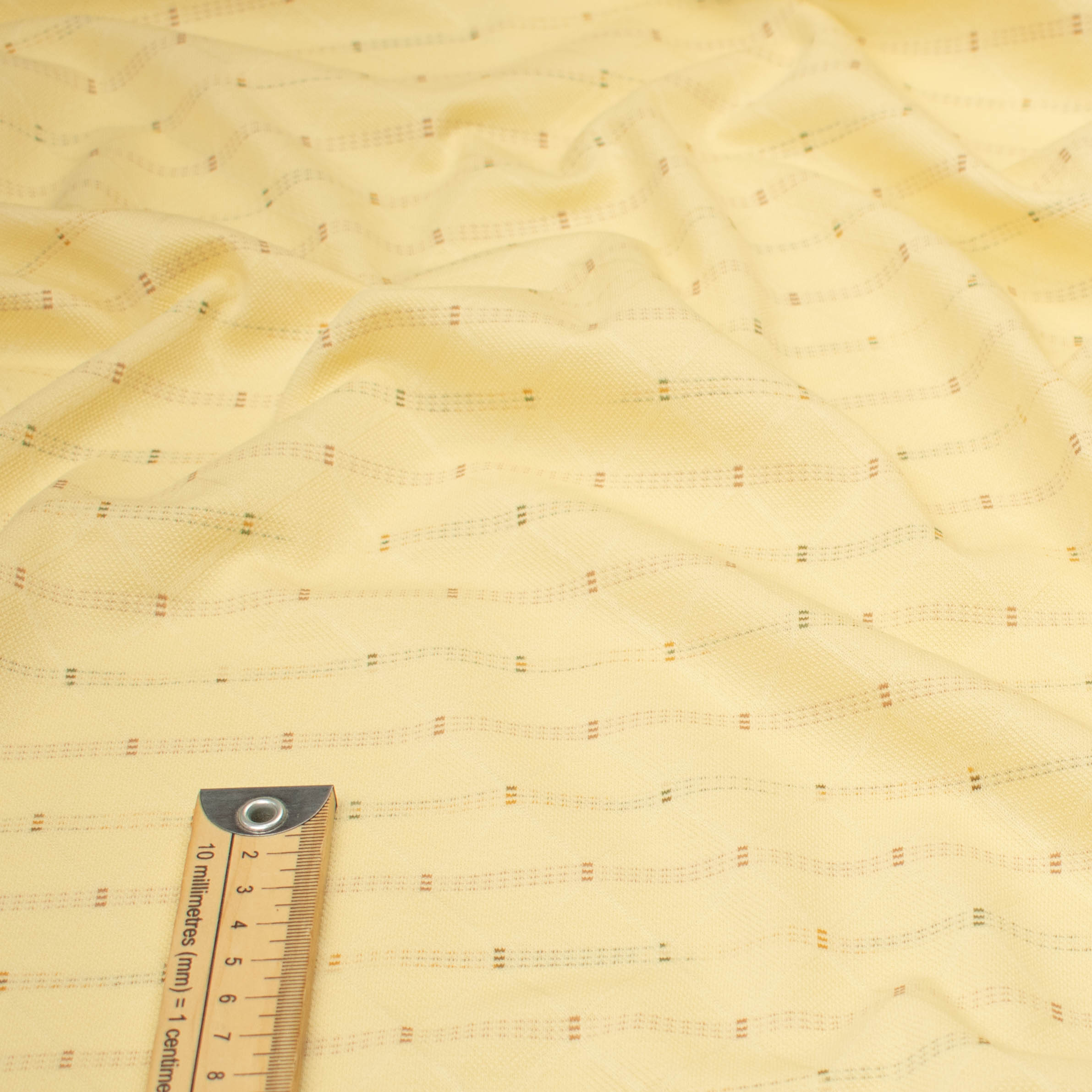 Printed Knits Design-39 Beige Stripes on Pale Yellow