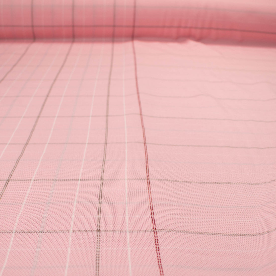 Printed Knits Design-76 Black & White Checks on Baby Pink