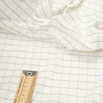 Printed Knits Design-78 Black & Tan Checks on White