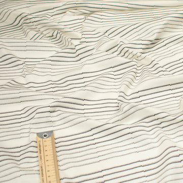 Printed Knits Design-99 Black & Grey Stripes on Ivory