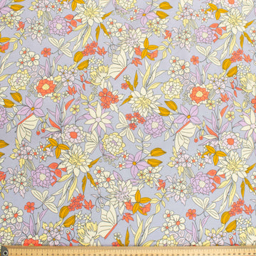 Flowers on Lilac Printed Flannelette Design-19