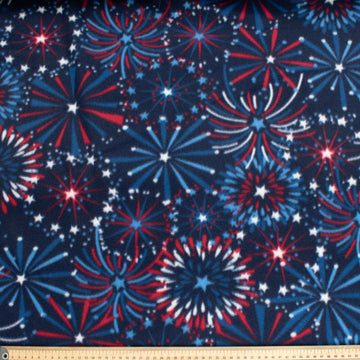 Firework Show on Navy Printed Polar Fleece