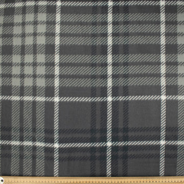 Grey & White Checks Printed Polar Fleece #11