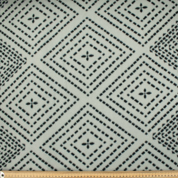 Black Dots Rhombus on Grey Printed Polar Fleece #13