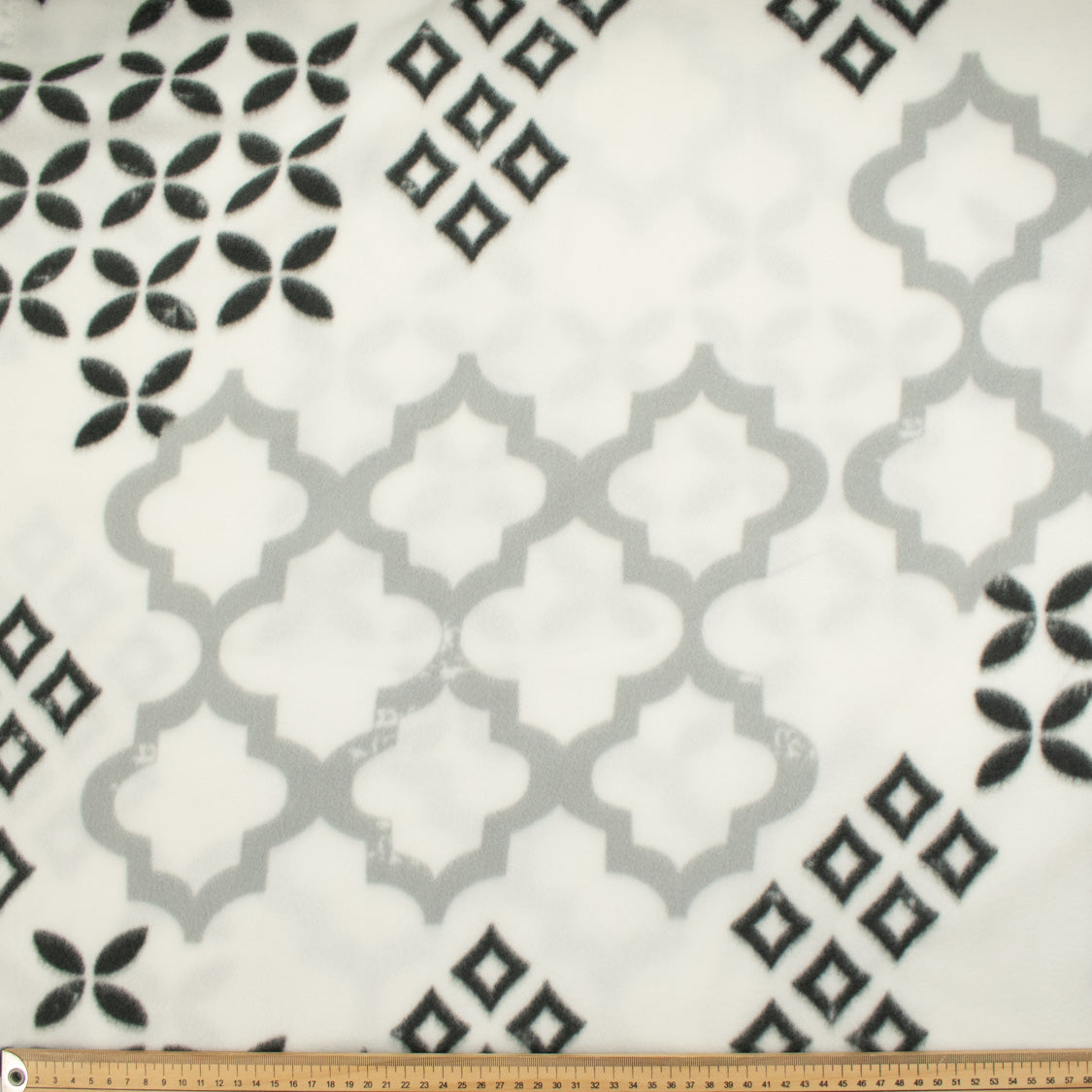 Grey & Black Trellis Geometric Printed Polar Fleece #7