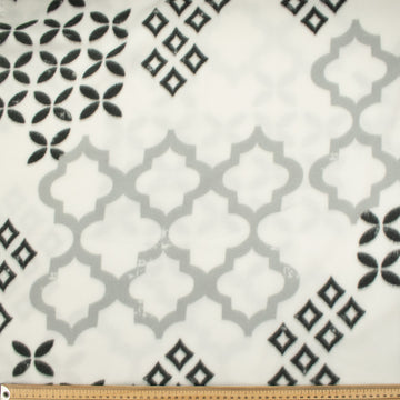 Grey & Black Trellis Geometric Printed Polar Fleece #7